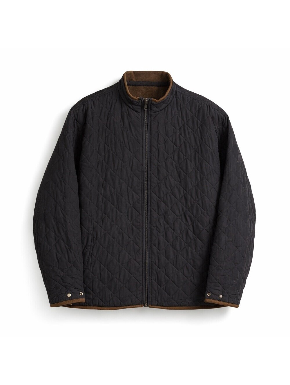 Peter Millar Quilted Jacket Men’s Brown Black Suede Trim Full Zip